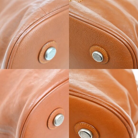 CHRISTIAN DIOR Logo Hand Bag Leather Brown Italy SHW - Picture 16 of 16